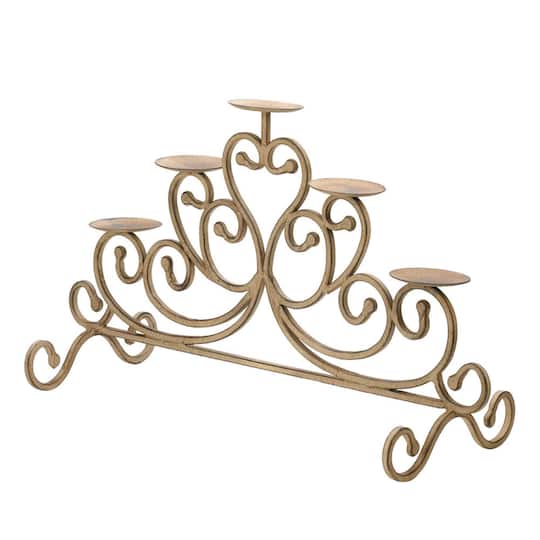 24" Antiqued Iron Candle Stand
